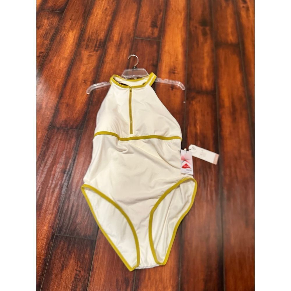 New CALIA Women's Halter Racerback Cheeky One Piece sporty Swimsuit $74 Size 14 - Picture 11 of 12